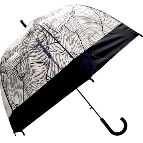 Парасолька напівавтомат, поглиблений купол, d=80 см, довжина: 81 см, 8 спиць, тростина, (ЧОРНА)