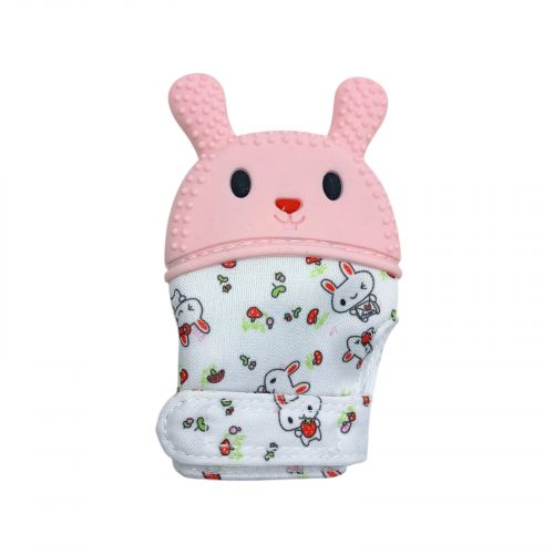 Прорізувач-рукавичка "Зайка", (РОЖЕВИЙ)