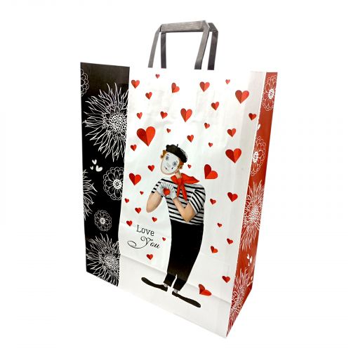 Пакет паперовий з ручками Крафт білий 32х15х42см.