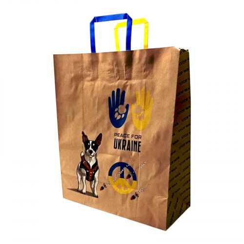 Пакет паперовий з ручками бурий 32х15х38