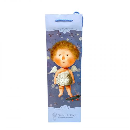 Пакет паперовий 11.5*37*8.5  БЛАКИТНИЙ