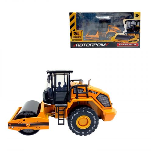 Будтехніка мет. АВТОПРОМ Однобарабанний коток,рухливі деталі,у короб. 26,5*13,5*8,5см