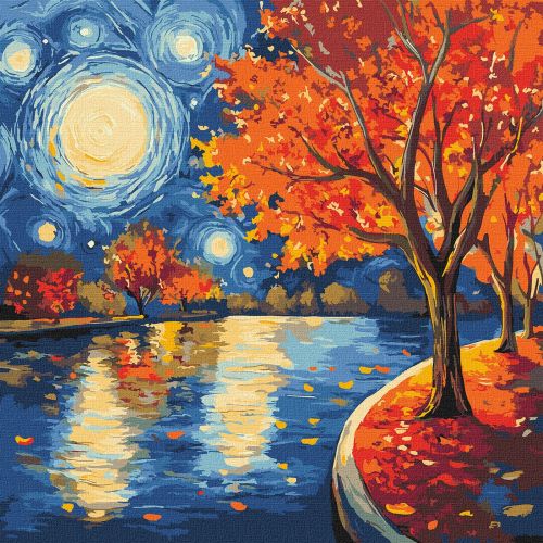 Картина за номерами "Осіння ніч" 40х40см