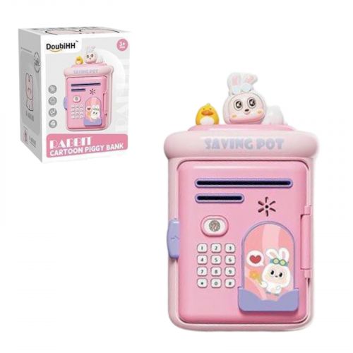 Сейф озвучення англійською мовою, імітація відбитку пальця, режими: тваринки, музика, музичні інструменти, назви рідних, отвори для купюр і монет, в коробці