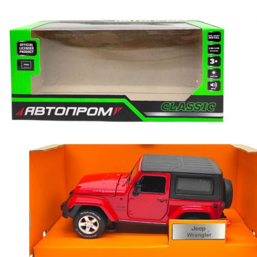 Машинка металева "АВТОПРОМ Jeep Wrangler" (ЧЕРВОНА)