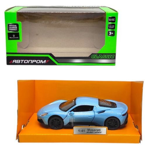 Машинка металева "АВТОПРОМ Maserati MC20" (СІРО-БЛАКИТНА)