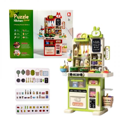 Кухня з посудом та аксес.батар.муз.світ.пар.тече вода кор.45*19,5*35 см.