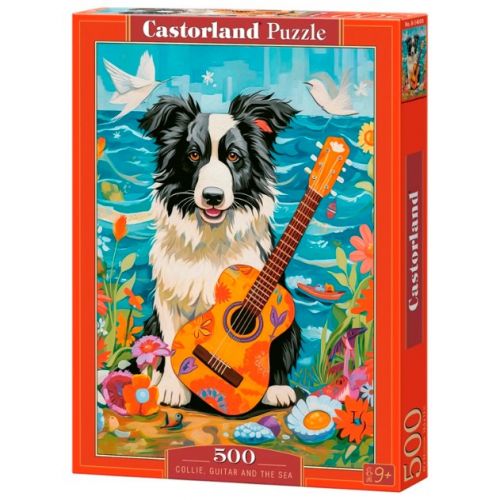 Пазли "Коллі, гітара та море" 500 елементів