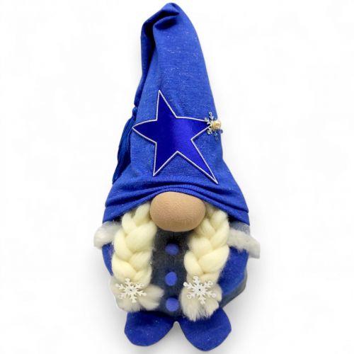 М'яка іграшка "Скандинавский гном" (Hand Made) висота 28 см, дівчинка (блакитний)