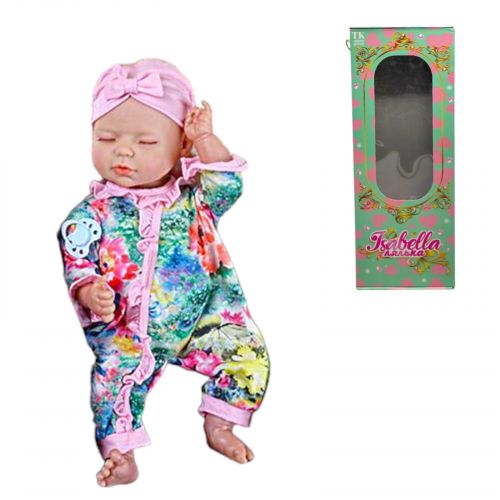 Пупс, функціональний, датчик руху, звуки: сміх, плач, засинає, висота: 42 см, гумовий, пустушка, пляшечка, памперс, шапочка, в коробці