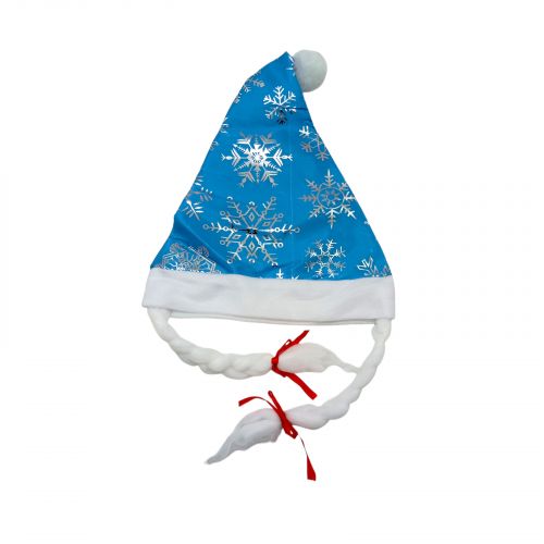 Новорічна шапка з кісками блакитна 62 см