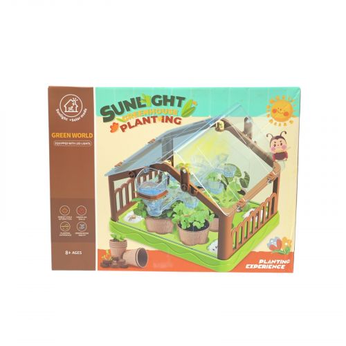 Теплиця підсвічування, лампа, насіння, торфʼяні таблетки, горщики,  в коробці