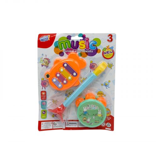 Музичні інструменти. дудка, ксілофон, бубон, планшет 29*22*5см (мікс видів)