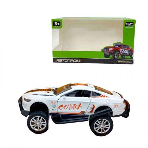 МАШИНА АВТОПРОМ 1:32 ВСЮДИХІД MUSTANG COBRA (БІЛИЙ)