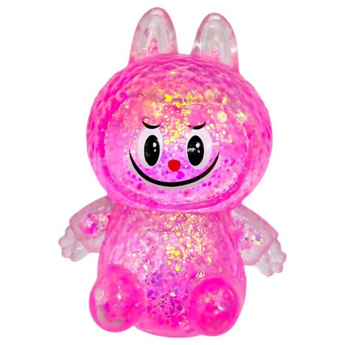 Антистрес жуйка-тягучка "Монстрик Лабубу" 10 см (РОЖЕВИЙ)