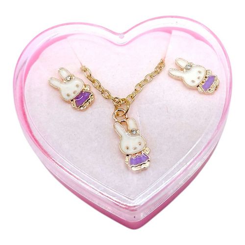 Дитячий набір прикрас: кулон+сережки (З лавандовим зайчиком)