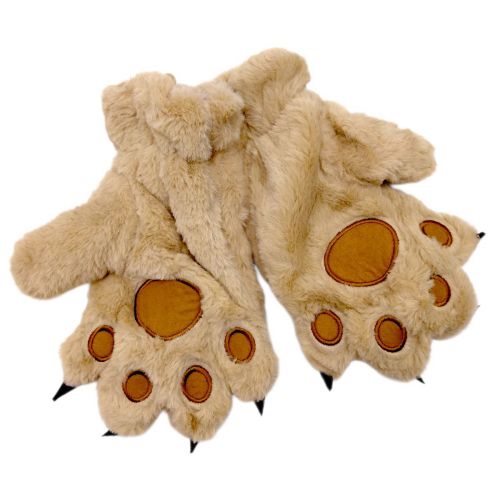 Дитячі хутряні рукавиці "Лапки" (БЕЖЕВІ)