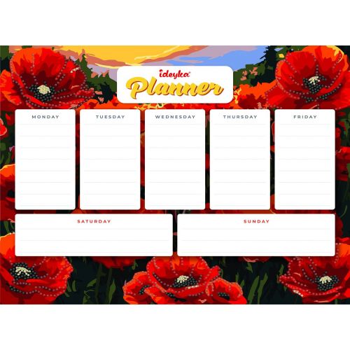 Планер на магнітній основі з алмазною мозаїкою "Маки" 32х40см