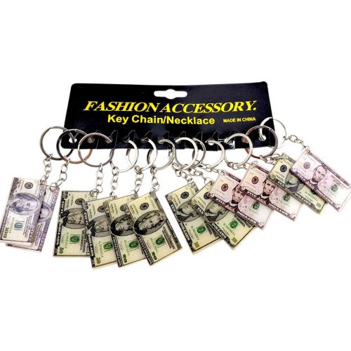 Брелоки пластикові "Гроші долари" (11 см), 12 брелоків