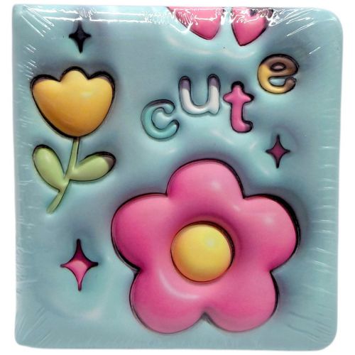 Блокнот 3D 10х9,5 см "Квіти" (БІРЮЗОВИЙ)