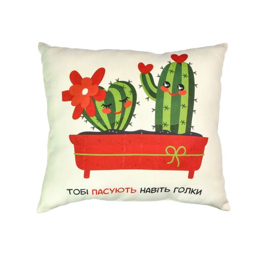 Подушка мікровелюр "Тобі пасують навіть голки" 35*40 см