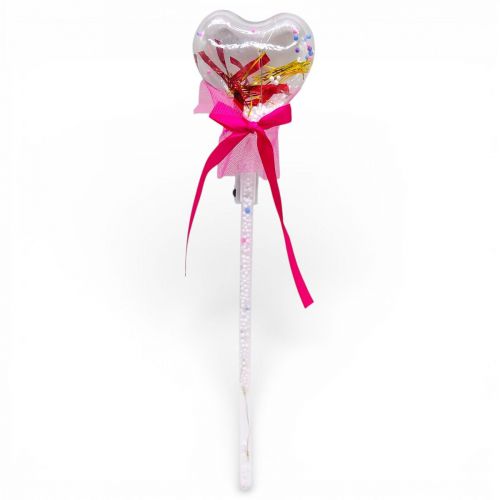 Іграшка зі світлом "Серце на паличці" 38 см (МАЛИНОВЕ)