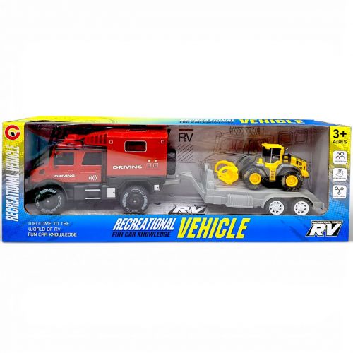 Автовоз інерційний, з трактором, в коробці (ЧЕРВОНИЙ)