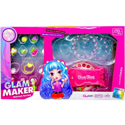 Набір прикрас (інструмент для зачісок, стрази, блискітки, резинки для волосся, прикраси) в коробці