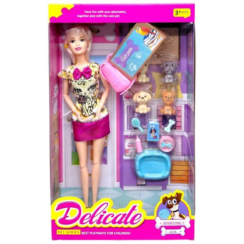 Лялька (висота 30 см, суглоби на шарнірах, 4 фігурки улюбленців, аксесуари для них, зйомне взуття) ВИД 1