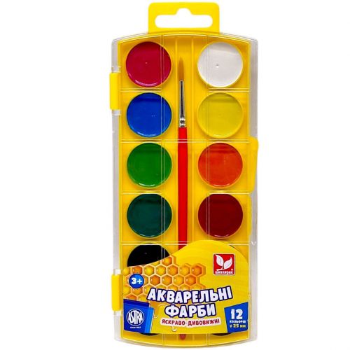 Фарби акварельні медові 12 кольорів