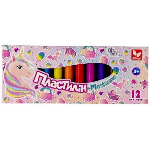 Пластилін круглий восковий Unicorn 12 кольорів