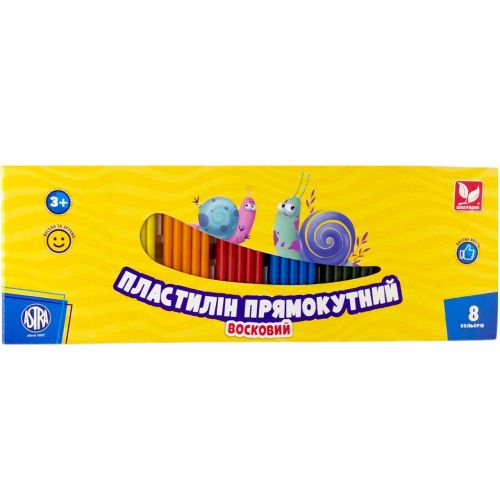 Пластилін прямокутний 8 кольорів