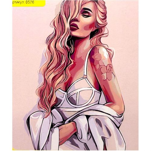 Картина по номерах "Бiлявка з тату" 40*50 см