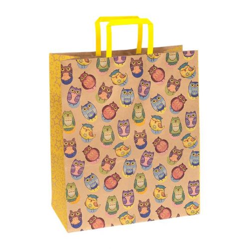 Пакет паперовий з ручками бурий (5 шт в пакуванні) 32х15х38 см