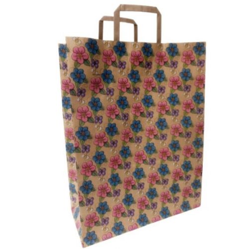 Пакет паперовий з ручками бурий (5 шт в пакуванні) 32х15х42 см