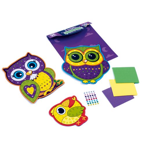 Набір для творчості зі мʼякою мозаїкою та стразами "Містичні сови"