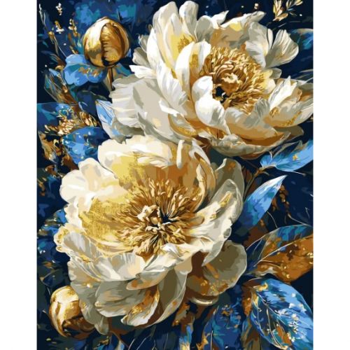 Картина за номерами з фарбами металік "Королівські півонії" 40*50 см