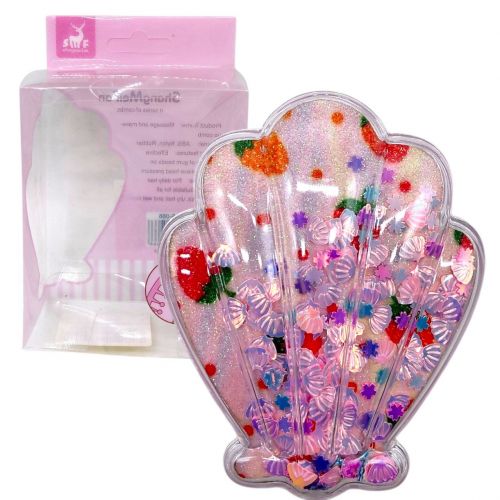 Гребінець для волосся "Блискуча мушля" РОЖЕВА