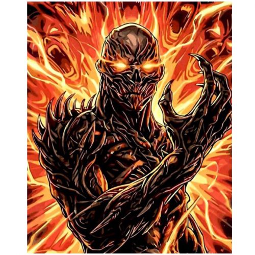 Набір для розпису по номерах "Вогняне прокляття" 40х50см