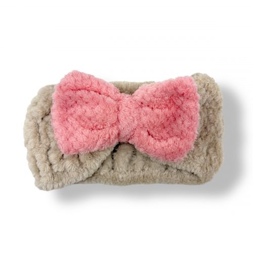 Повʼязка на голову з бантиком (бежева)