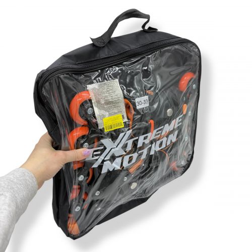 Роликовi ковзани розмір S (30-33) колеса PU 1 світло у сумці (ПОМАРАНЧЕВІ)