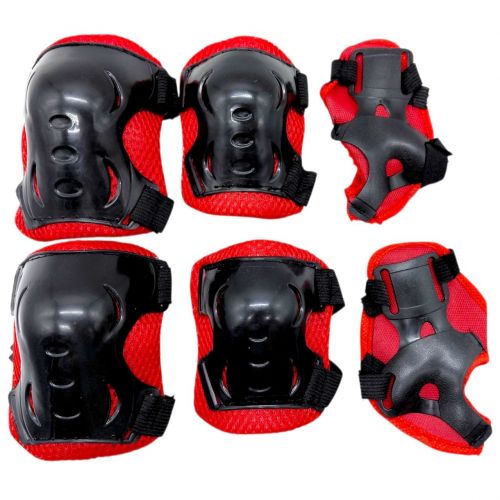 Захисне спорядження, налокітники, наколінники, запястя, у сітці (ЧЕРВОНИЙ)