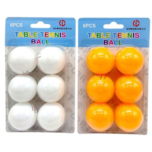 Мʼячики для тенісу, матеріал ABS, 2 кольори, 6 шт в упак. слюда (мікс)