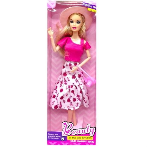 Лялька, типу барбі, в стильному одязі (БІЛА СПІДНИЦЯ)