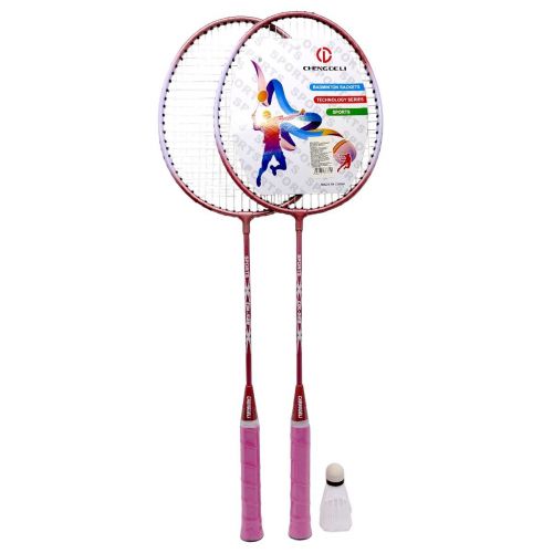 Бадмінтон 65 см, в сумці  з воланом (РОЖЕВИЙ)