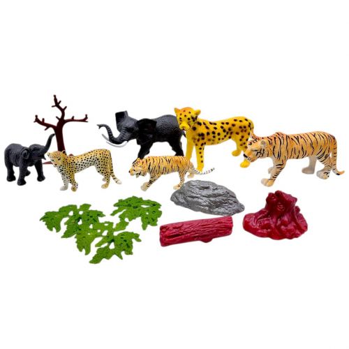 Набір тварин "Дикі тварини" ( фігурок, декорації, середня довжина 11 см, в пакеті)