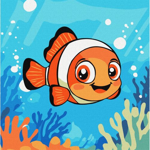 Картина по номерах "Риба-клоун" 25х25см