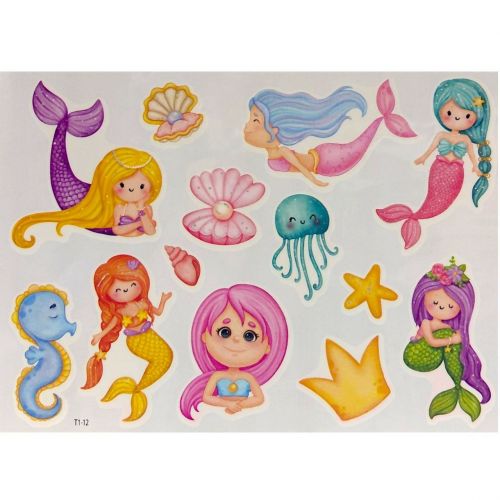 Татуювання-перебивки, тимчасові, "Русалочки" (1 аркуш)