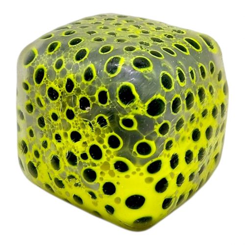 Антистрес YabbaDabba "Неоновий куб з кульками" 6см (ЖОВТИЙ)