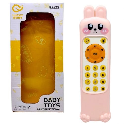 Пульт підсвічування (мелодії, звуки погоди та тварин, цифри, слова, озвучення англійською мовою, регулювання гучності, гумовий чохол) ЗАЄЦЬ